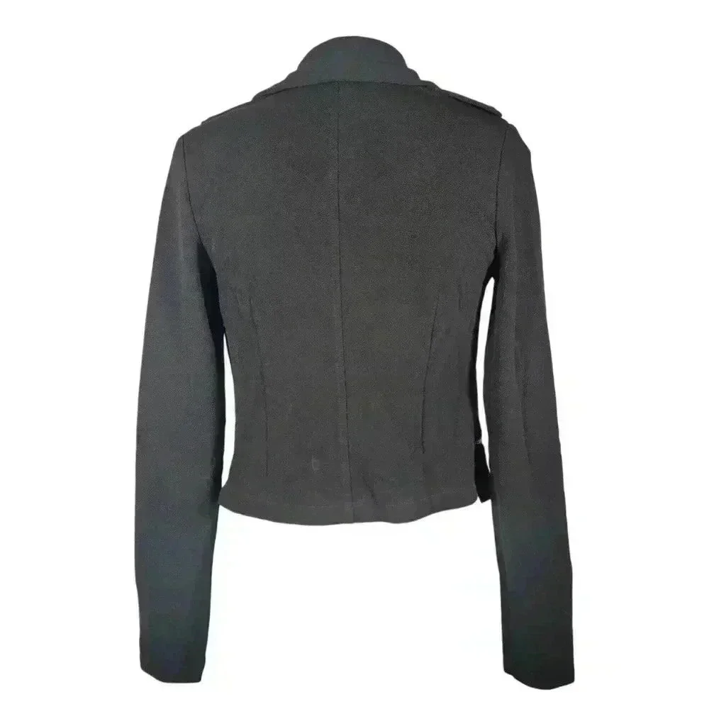 Alt. B Black Knit Moto Biker Motorcycle Jacket Size Small Grunge